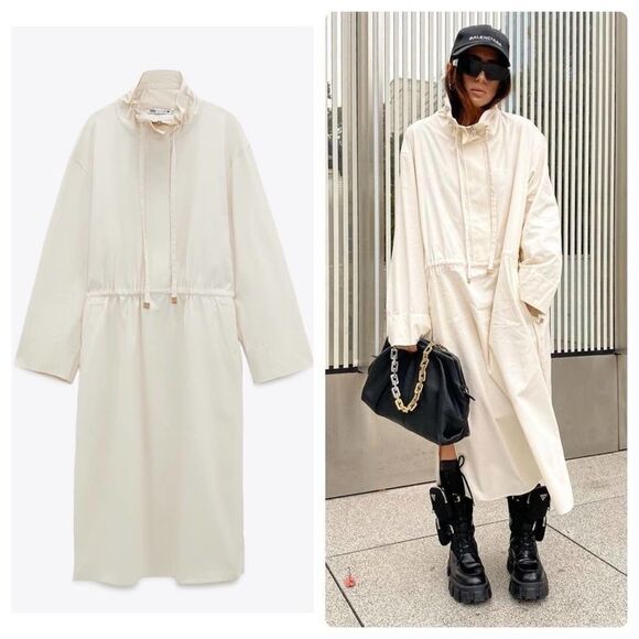 Limited Edition Zara Dress Beige Cotton - Picture 1 of 8